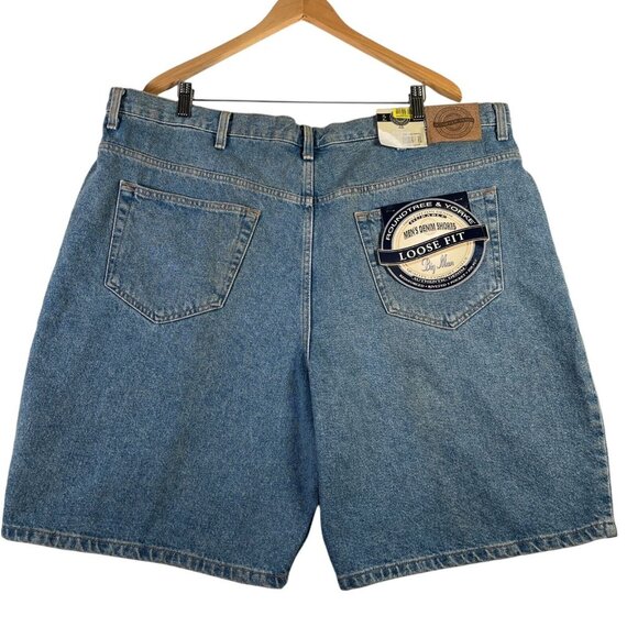 Roundtree & Yorke Denim Shorts Mens 46 Big Blue Jean Loose Fit 5 Pocket 9" NWT - Picture 2 of 13